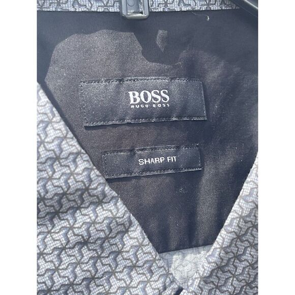 NWT Hugo Boss Button-Up Shirt Men's XL Gray Sharped Fit Long Sleeves Collared - Picture 6 of 6